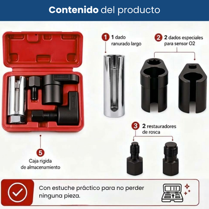 Dado Extractor Sensor Oxigeno Auto Kit 5 Pzs Universal Acero