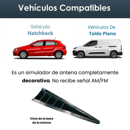 Antena Auto Aleta Tiburon Cubierta Decorativa Negro 30cm