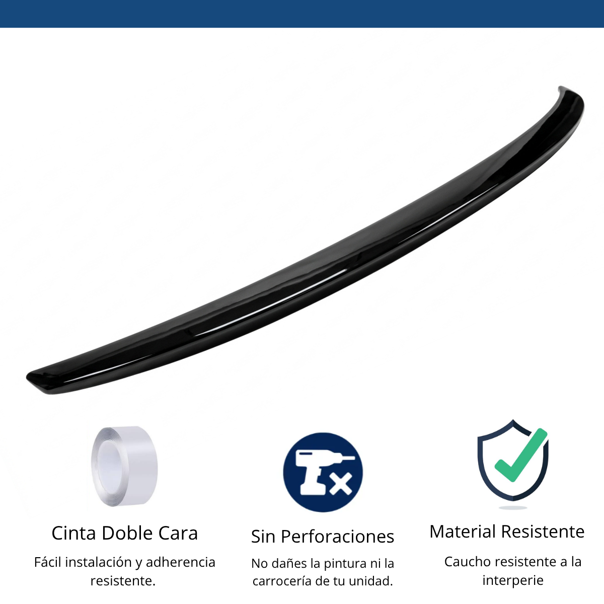 Aleron Cola De Pato Auto Cajuela Universal Negro Piano 120cm