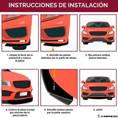 Lip Delantero Universal Arco Filo Color Facia Splitter 5pzs