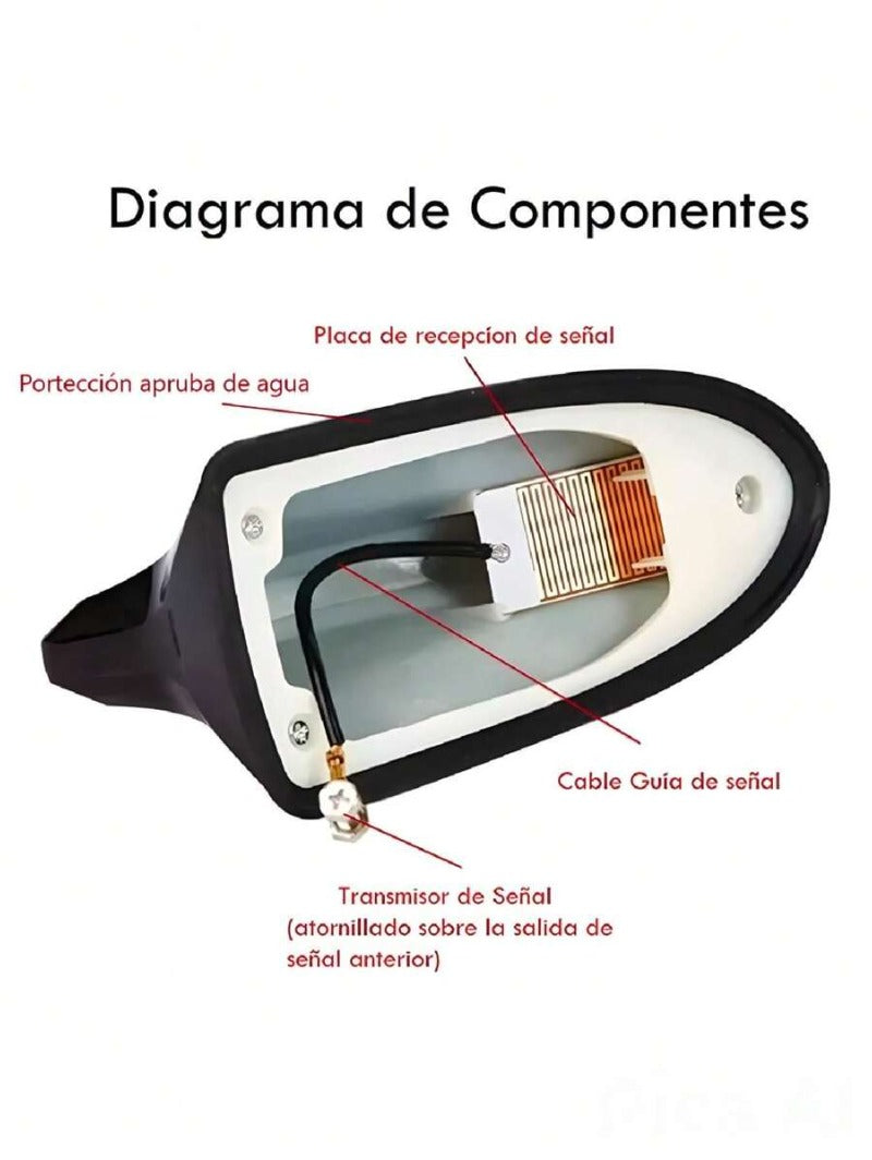 Vmingo Antena Aleta Tiburon Universal Radio Fm/am Señal Estereo Vmingo Mexico