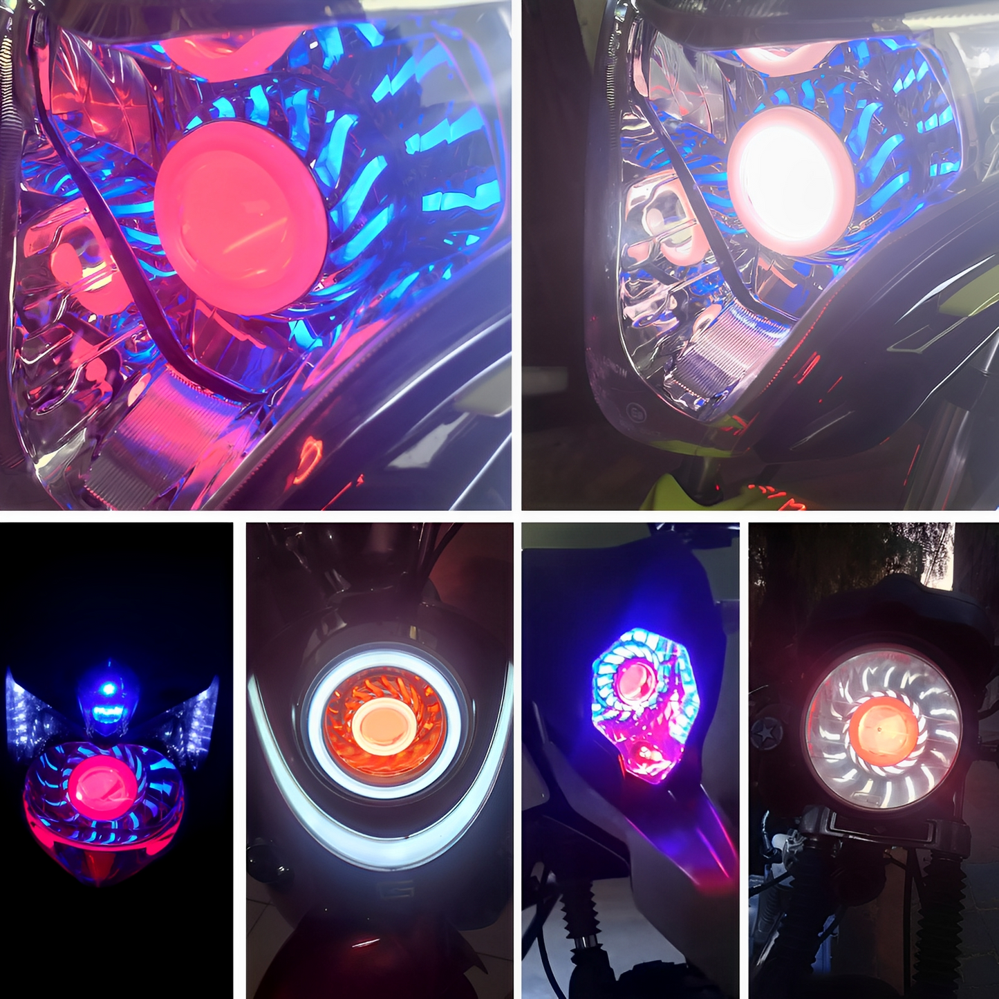 Faro Ojo Angel Y Demonio Lupa Led Moto Auto