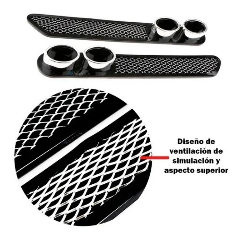 Vista Tubo Escape Par Auto Pegote Simulador Decorativo