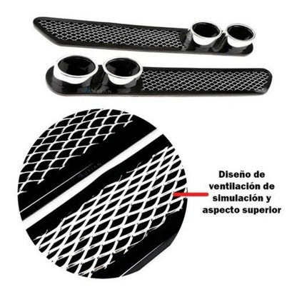 Vista Tubo Escape Par Auto Pegote Simulador Decorativo