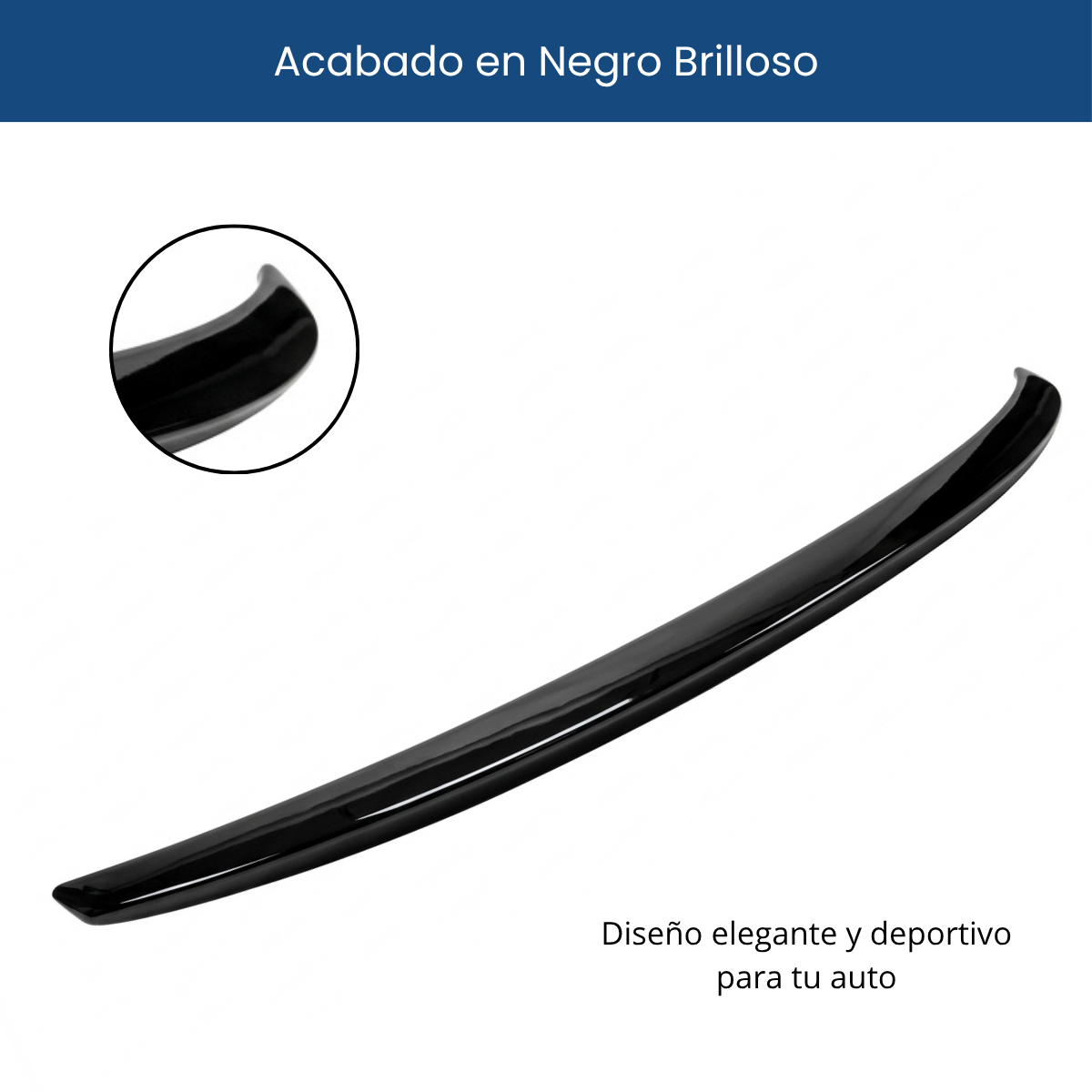 Aleron Cola De Pato Auto Cajuela Universal Negro Piano 120cm