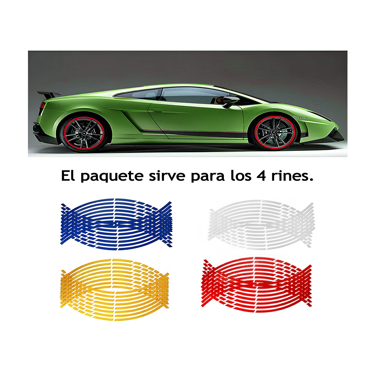 Tira Cortes Reflejante Cinta Pegatina Auto Moto Rin 15-18