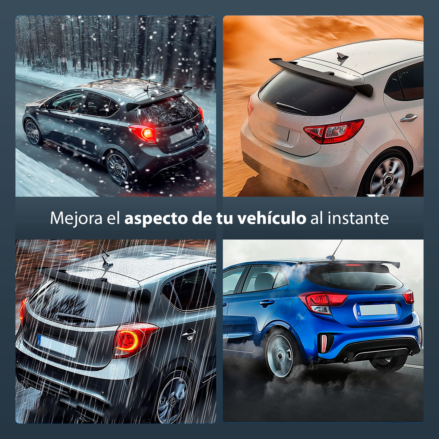Aleron Cola De Pato Hatchback Universal Spoiler Sport Negro Piano