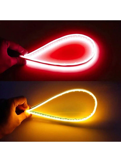 Par Tira Led Drl Flexible Direccional Secuencial Auto/Moto 60cm Compatibilidad Universal 12V impermeable IP65