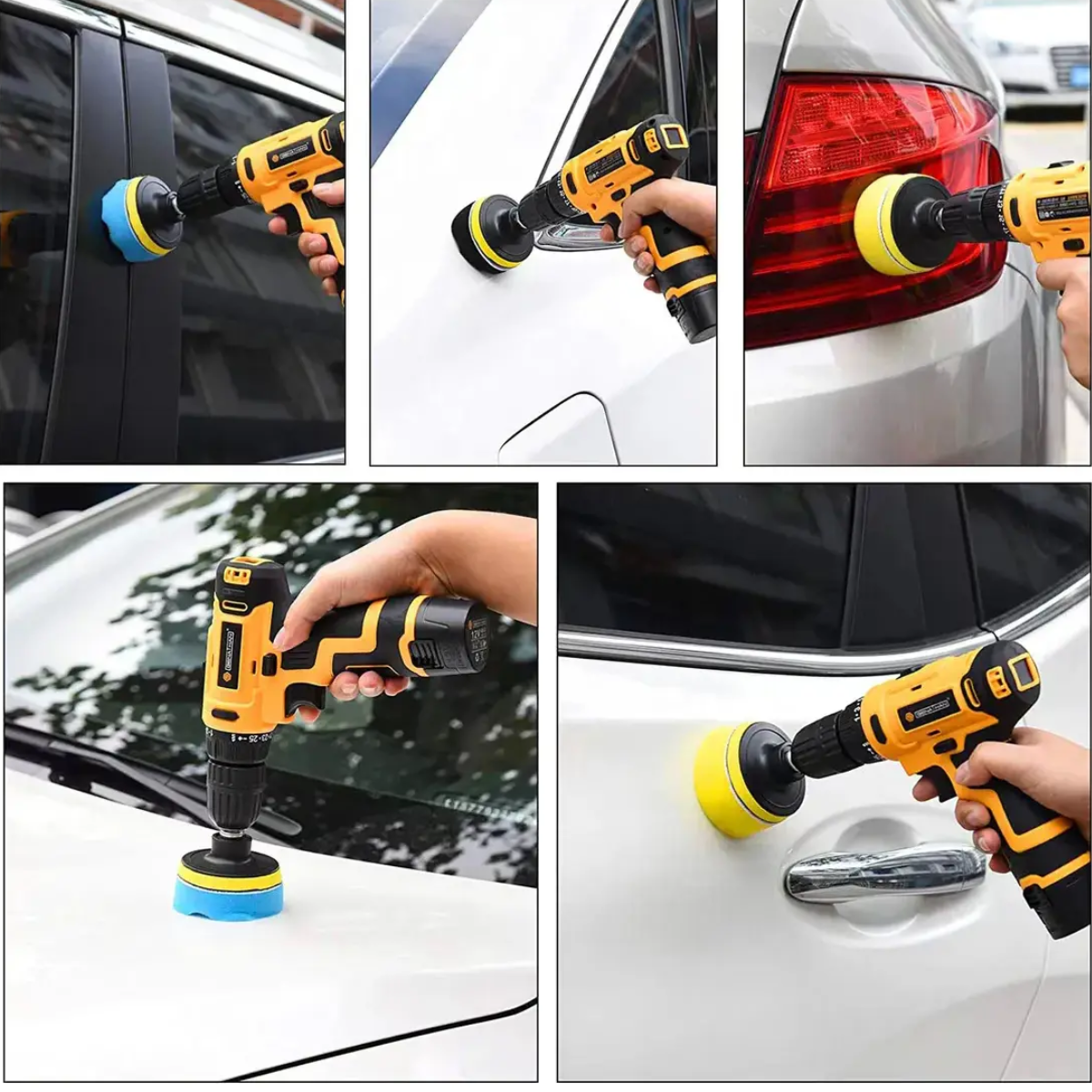 Kit 11 Pz Esponjas Borlas Para Pulir Auto Taladro 3 Pulgadas