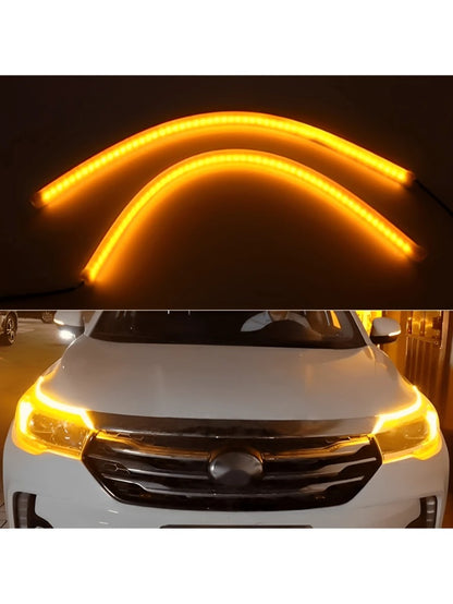 Par Tira Led Drl Flexible Direccional Secuencial Auto/Moto 60cm Compatibilidad Universal 12V impermeable IP65
