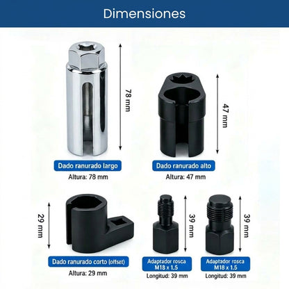 Dado Extractor Sensor Oxigeno Auto Kit 5 Pzs Universal Acero