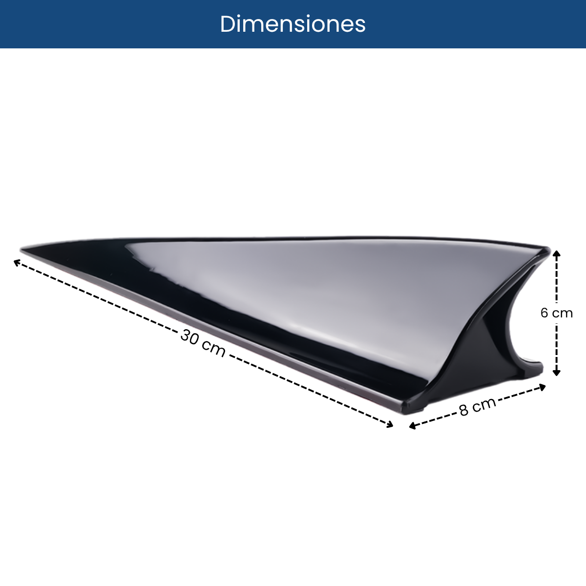 Antena Auto Aleta Tiburon Cubierta Decorativa Negro 30cm