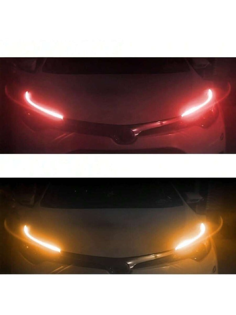 Par Tira Led Drl Flexible Direccional Secuencial Auto/Moto 60cm Compatibilidad Universal 12V impermeable IP65