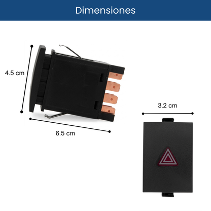 Switch Boton Intermitentes Luces Vw Pointer 1994-2010 8Pines