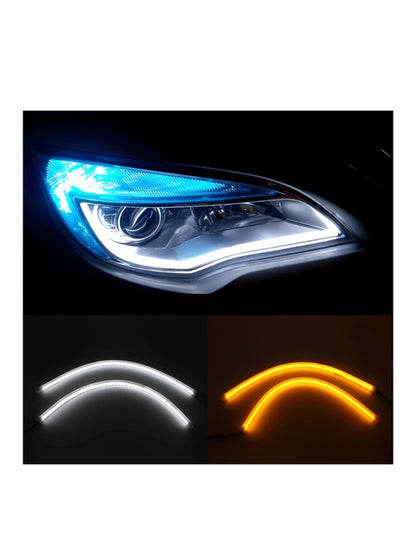Par Tira Led Drl Flexible Direccional Secuencial Auto/Moto 60cm Compatibilidad Universal 12V impermeable IP65