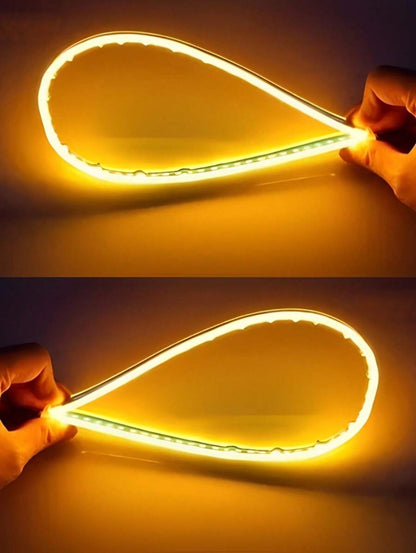 Par Tira Led Drl Flexible Direccional Secuencial Auto/Moto 60cm Compatibilidad Universal 12V impermeable IP65