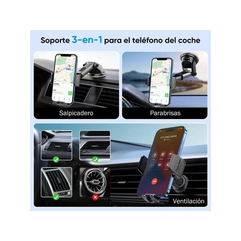 Soporte Universal Celular para Carro 3 en 1