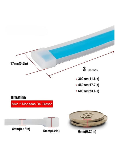 Par Tira Led Drl Flexible Direccional Secuencial Auto/Moto 60cm Compatibilidad Universal 12V impermeable IP65