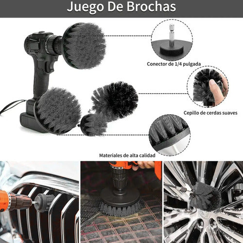 Kit 23pz Limpieza Coche Esponja Almohadillas Pulidoras Gris