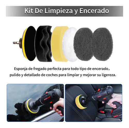 Kit 23pz Limpieza Coche Esponja Almohadillas Pulidoras Gris