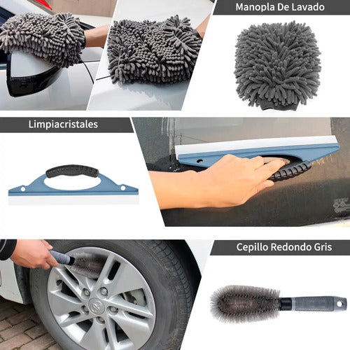 Kit 23pz Limpieza Coche Esponja Almohadillas Pulidoras Gris