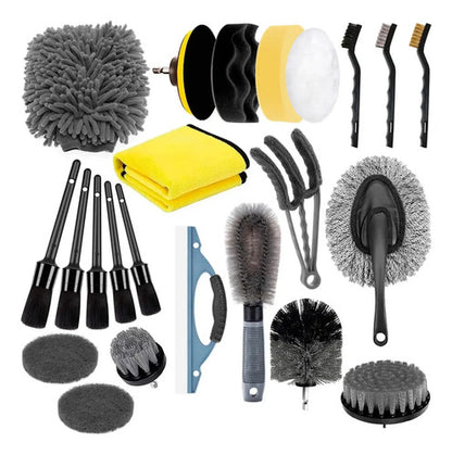 Kit 23pz Limpieza Coche Esponja Almohadillas Pulidoras Gris