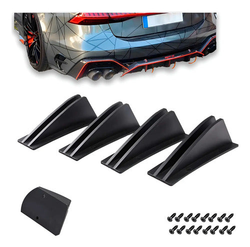 Spoiler Difusor Doble Trasero Universal Aleta Auto Canards
