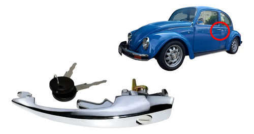 Manija Puerta Exterior Vw Sedan Vocho Cromada 1 Pieza