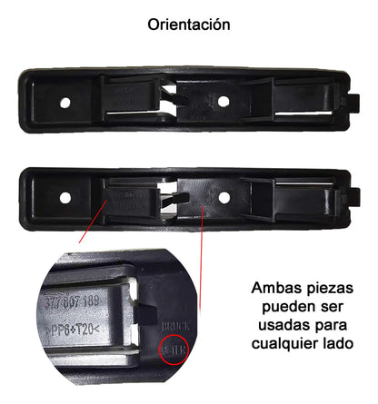 Par Guias Soporte Facia Defensa Delantera Pointer 2000-2005