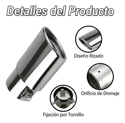 Terminal Tubo Universal Punta Escape Colilla Auto Acero Inox