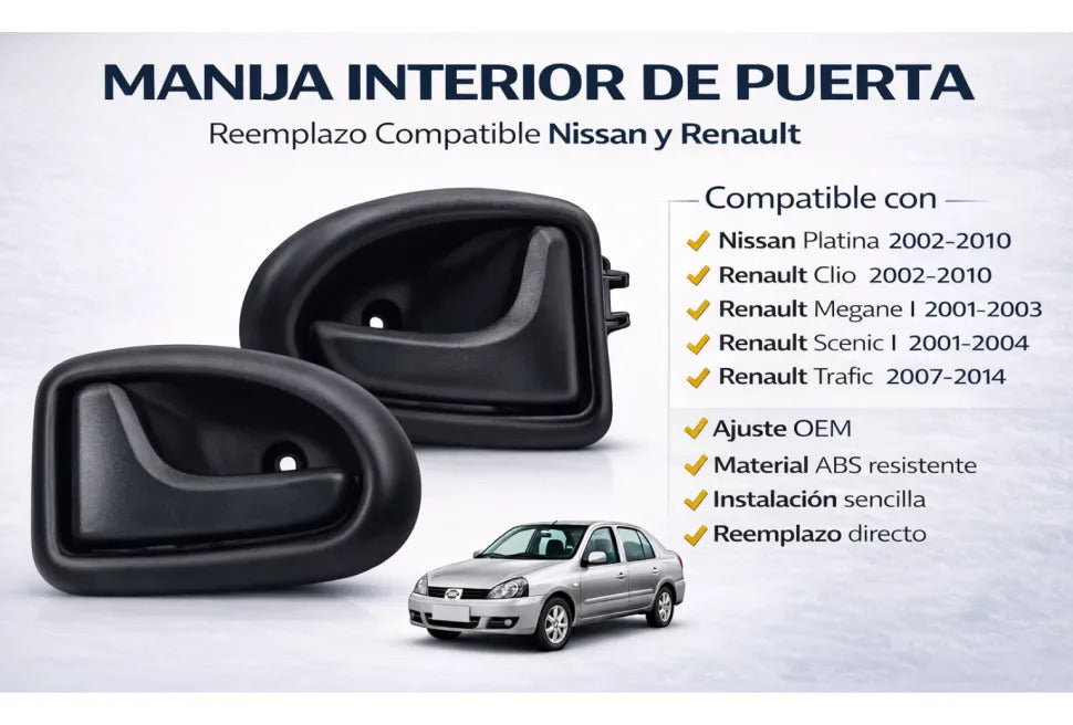 Manija Interior Par Delantero Nissan Platina Clio 2002-2010