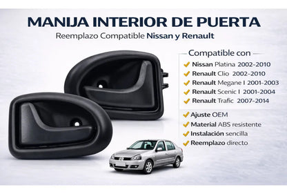 Manija Interior Par Delantero Nissan Platina Clio 2002-2010