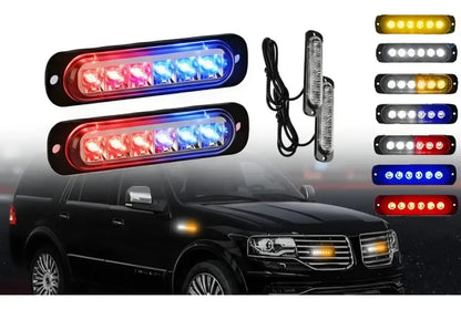 Par Faro Led Patrulla Barra Lateral Estrobo Moto Auto