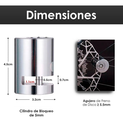 Candado Acero Bloqueo Freno Disco Moto Antirrobo Impermeable