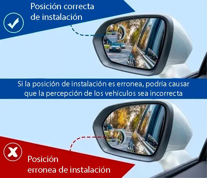 Espejo Convexo Retrovisor Punto Ciego Angulo Ajustable 2 Pzs