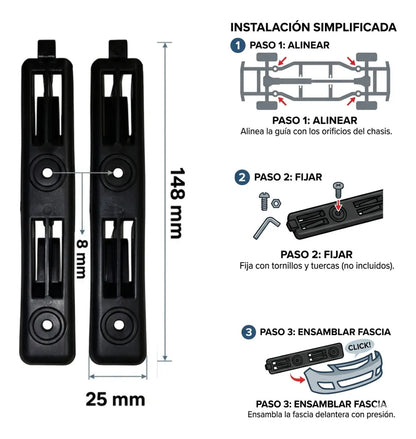 Par Guias Soporte Facia Defensa Delantera Pointer 2000-2005