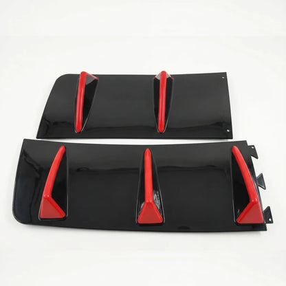 Difusor Trasero Universal 5 Aleta Roja Auto Spoiler Bumper