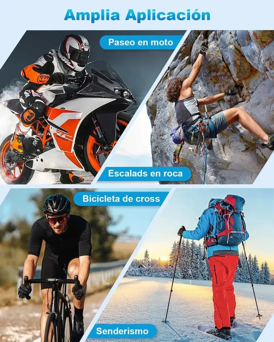 Par Guantes Moto Pantalla Tactil Bici Motocross Scooters Proteccion 3d Equitacion Montañismo Patinaje Unitalla Antiderrape Anticolision Ergonomico Completo Negro