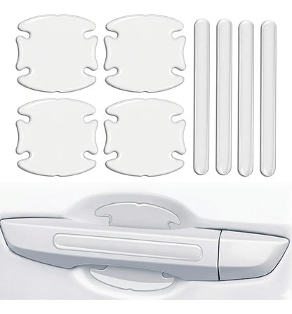 Protector Manija Coche Silicon Transparente Sticker 8pzs