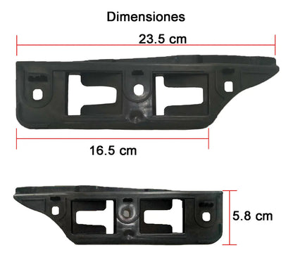 Par Guias Soporte Facia Defensa Delantera Vw Bora 2005-2010