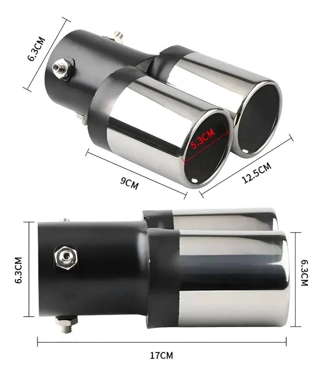 Colilla Terminal Punta Escape Tubo Acero Inox Auto Universal