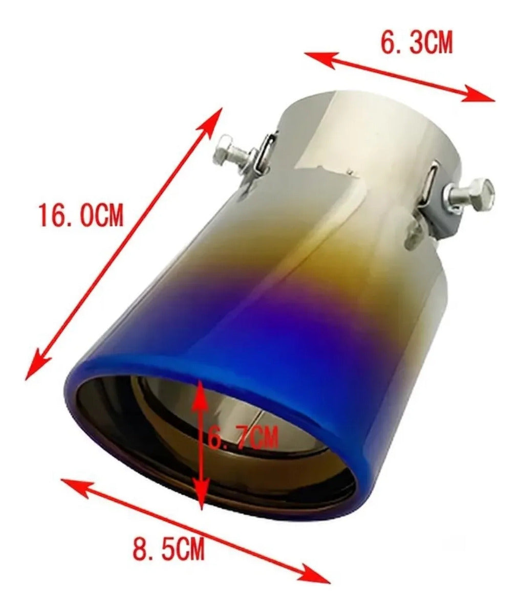 Tubo Terminal Colilla Universal Punta Escape Acero Inox Auto