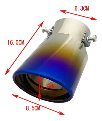Tubo Terminal Colilla Universal Punta Escape Acero Inox Auto
