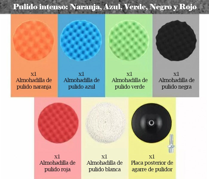 Almohadillas 5 Pulgadas Pulidora Esponja Encerado Borla 8pzs