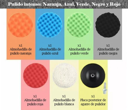 Almohadillas 5 Pulgadas Pulidora Esponja Encerado Borla 8pzs