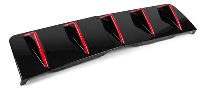 Difusor Trasero Universal 5 Aleta Roja Auto Spoiler Bumper