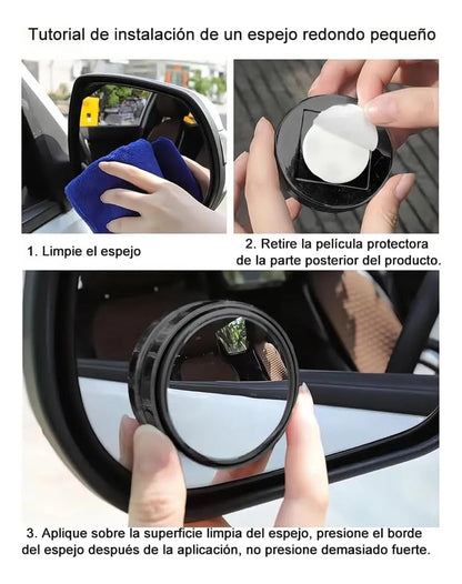 2pz Espejo Auxiliar Retrovisor Auto Punto Ciego Universal