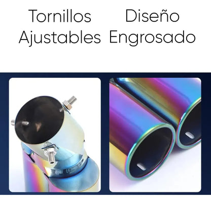 Colilla Terminal Punta Escape Tubo Acero Inox Auto Universal