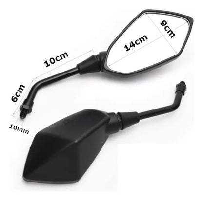 Espejo Retrovisor Moto Universal Deportivo Manillar 10mm 2pz