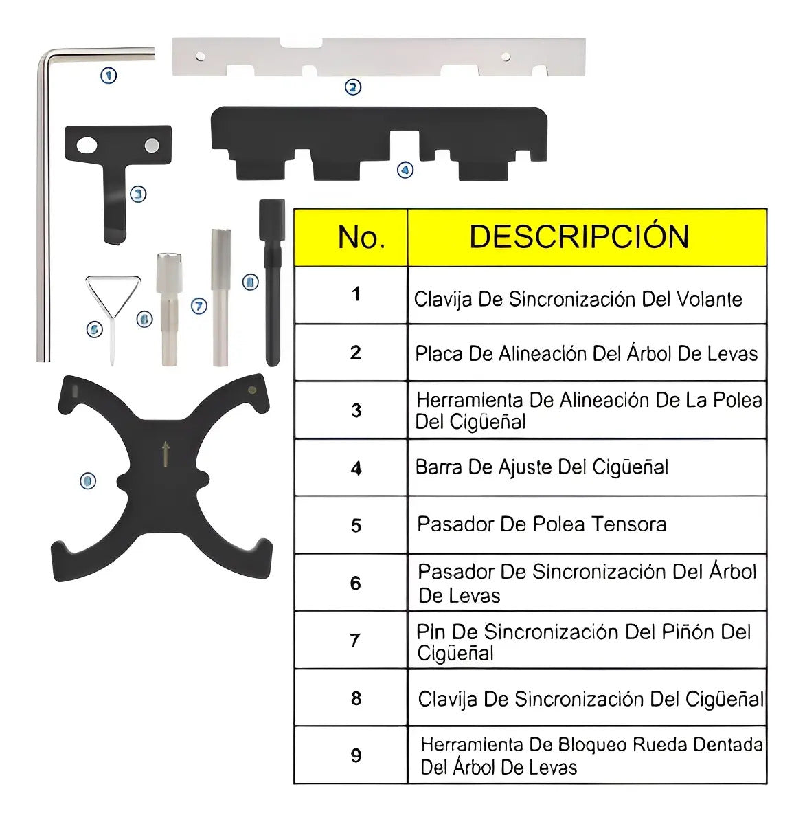 Sincronizador 9 Piezas Motor Ford Bloqueo Correa Arbol Levas